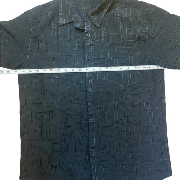 Men’s Vese Black Rayon Blend Short Sleeve Button-down Size Large - Picture 3 of 5